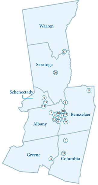 Figure 1. Coalition Geographic Definition The numbers indicate how many coalition providers are in each county.