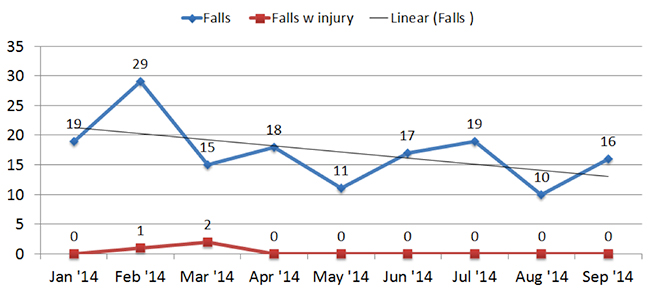 Incidence of Falls at SDNAMC after Implementation of Virtual Sitter Technology