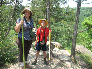 Max and his sister Fiona hiking at Whitewater State Park in Minnesota